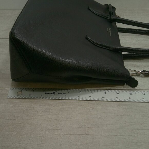 Kate Spade New York Eva Medium Top Zip Satchel Black Pebbled leather| Crossbody - Picture 10 of 13
